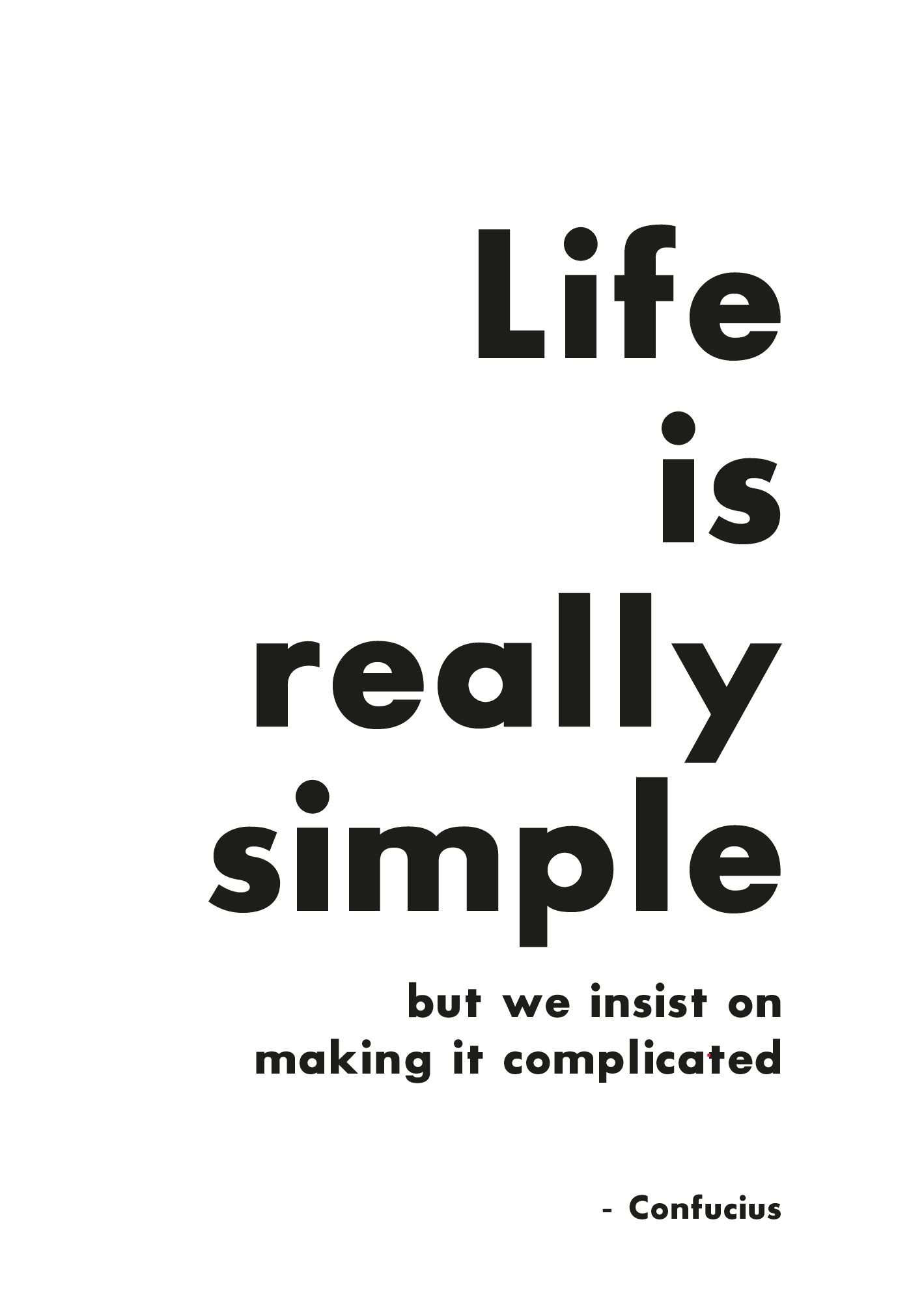 Life is really simple - sort