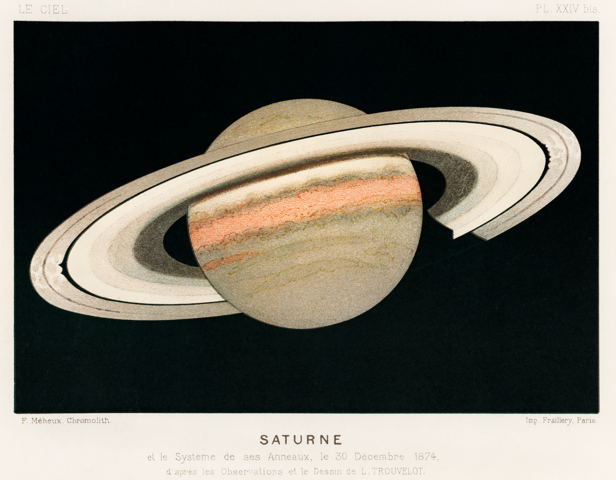 Litografi af Saturn