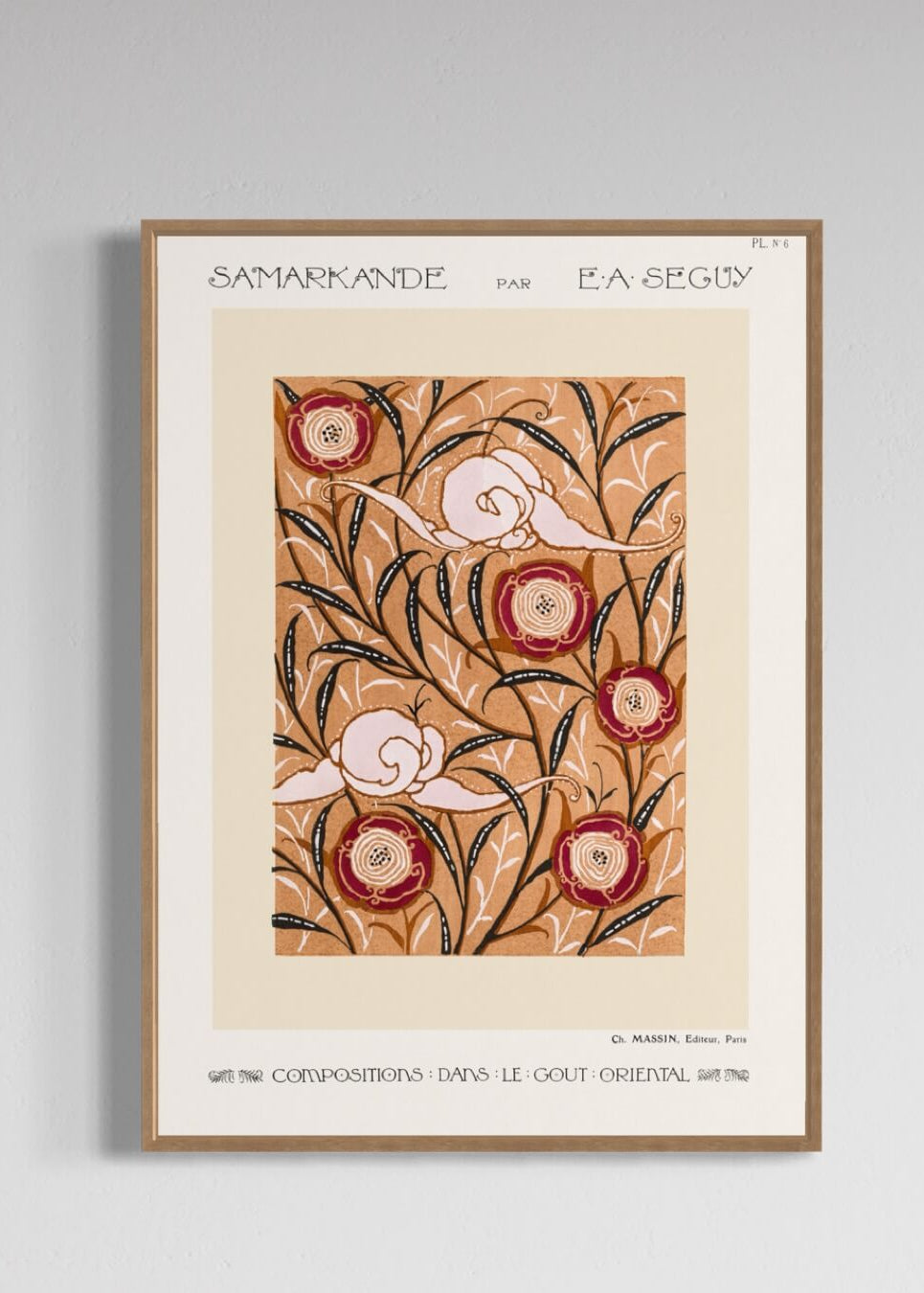 Rosa blomsterprint fra 1915