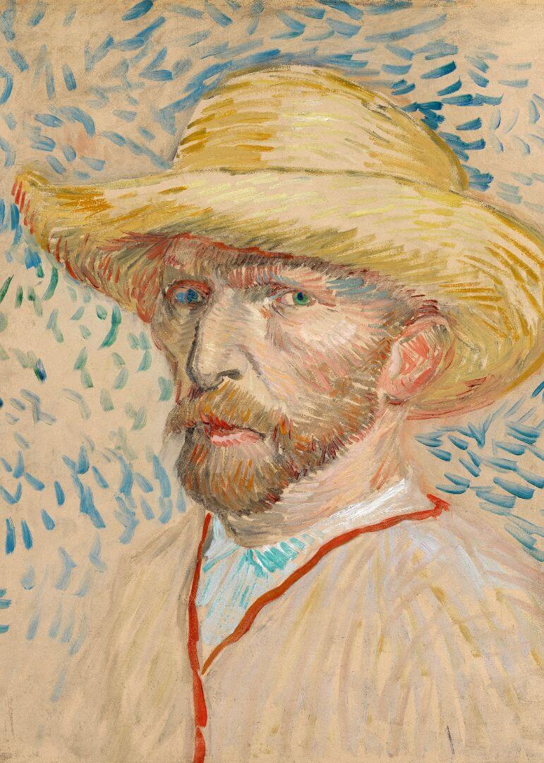 Self-Portrait with a Straw Hat (1887)