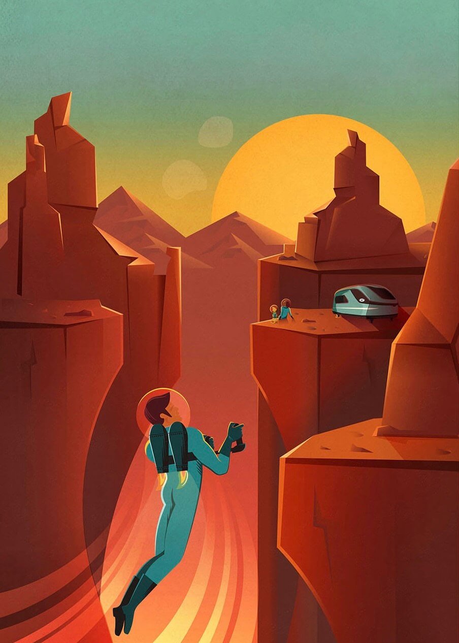 SpaceX's vintage-style travel poster