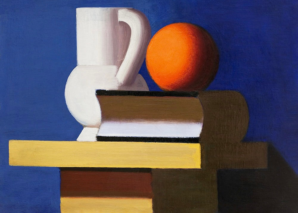 Still Life with White Jar, Orange and Book - Lundstrøm