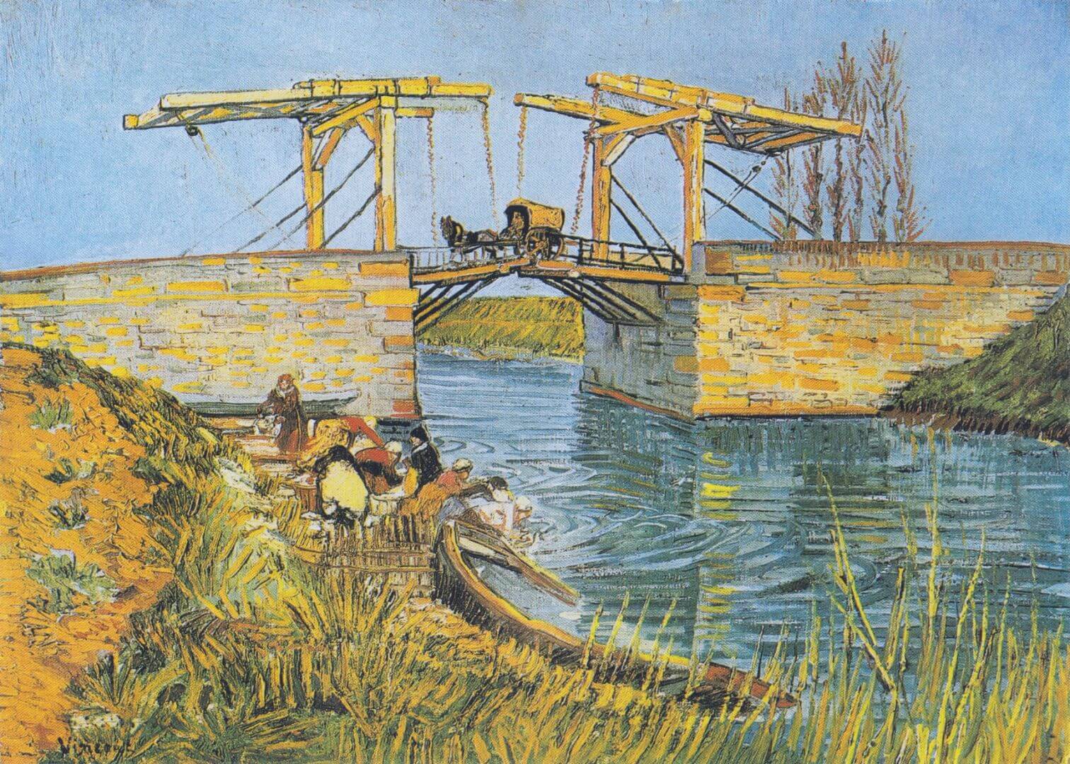 The Langlois Bridge at Arles with Women Washing (1888)