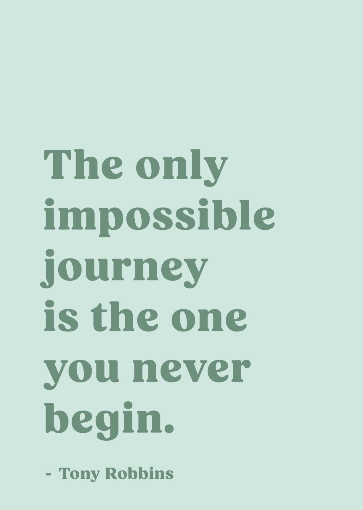 The only impossible journey - green