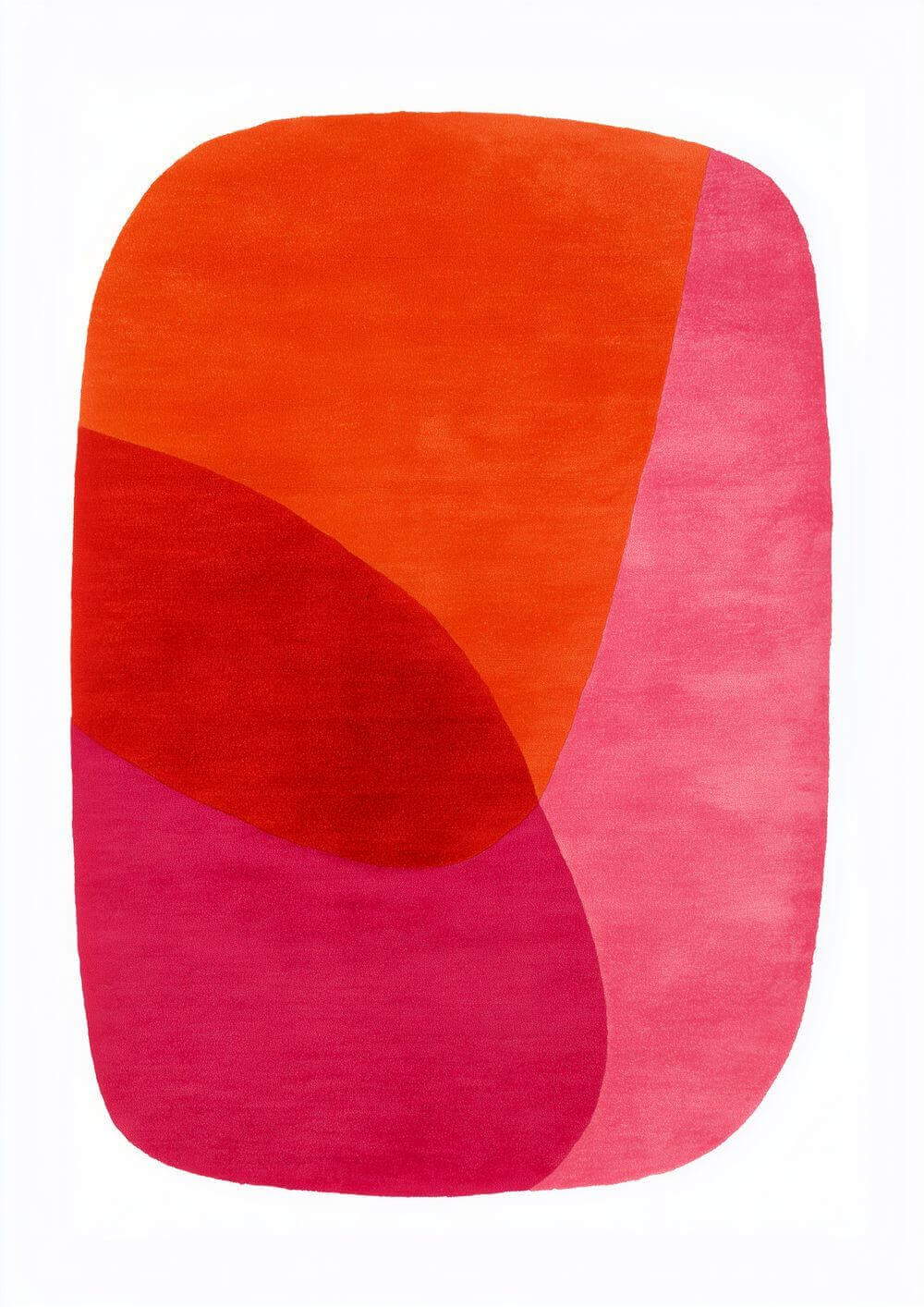 Varme former - Abstrakt plakat i røde og pink nuancer