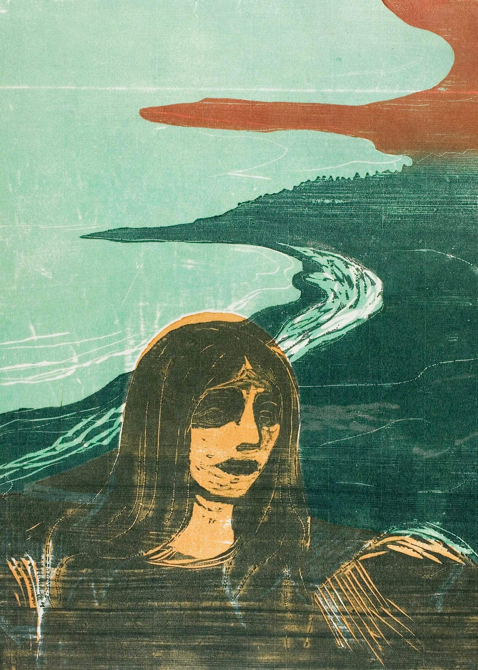 Woman’s Head against the Shore