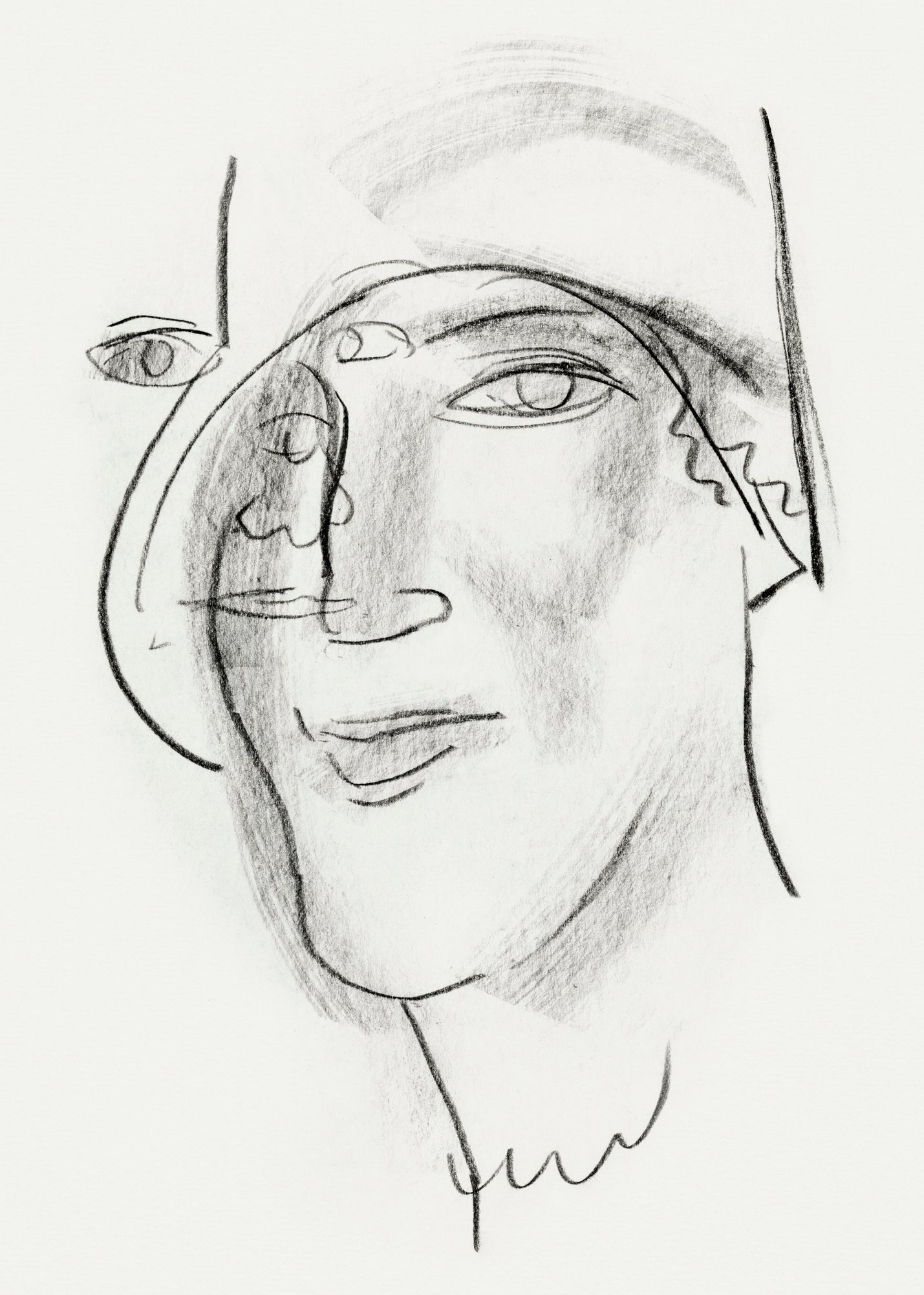Blå Grafik & Line Art Billedvæg