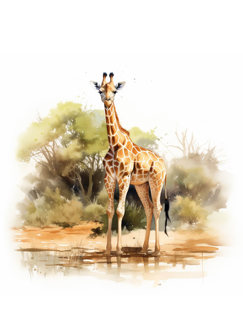 Giraf ved vandet