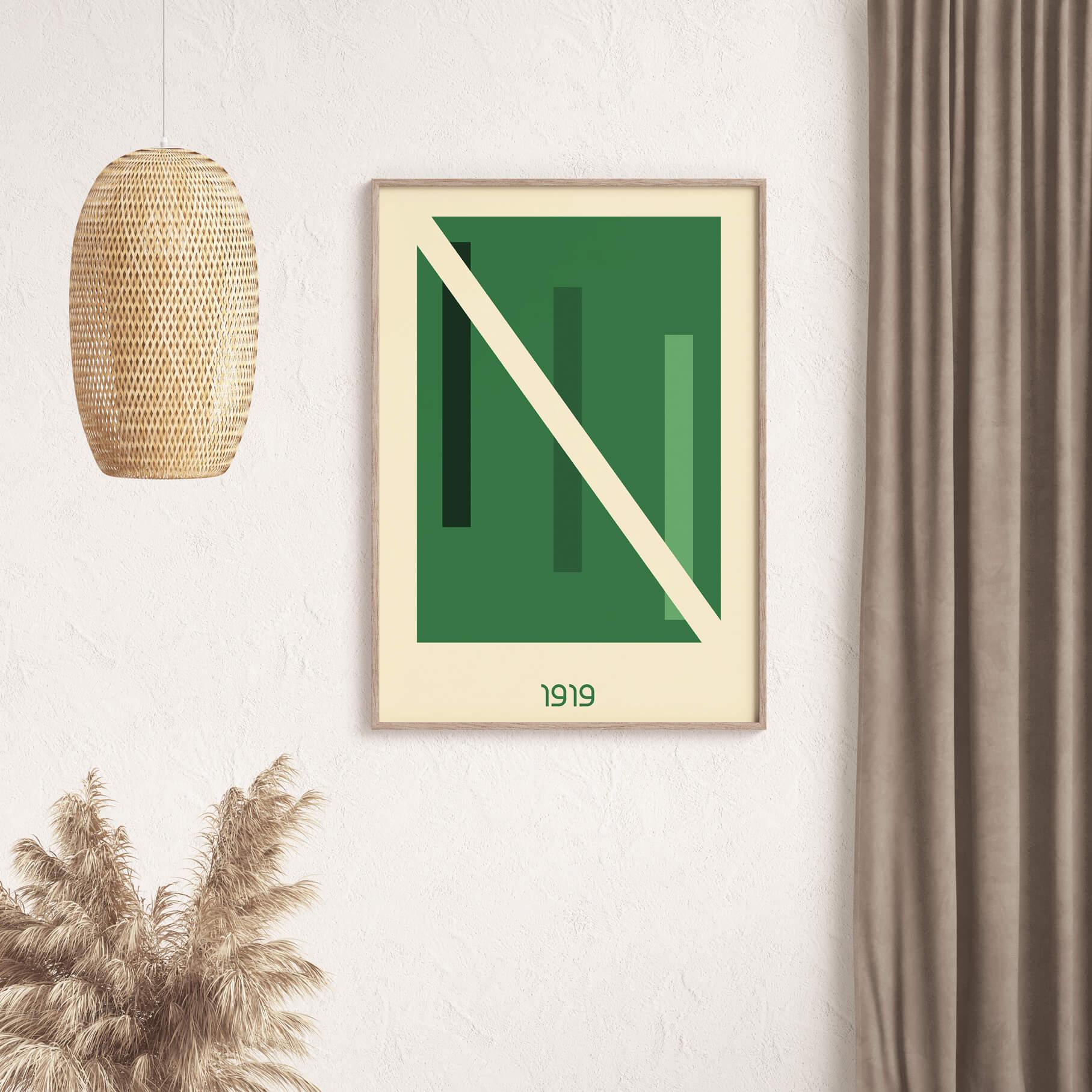 Grøn Geometri Billedvæg