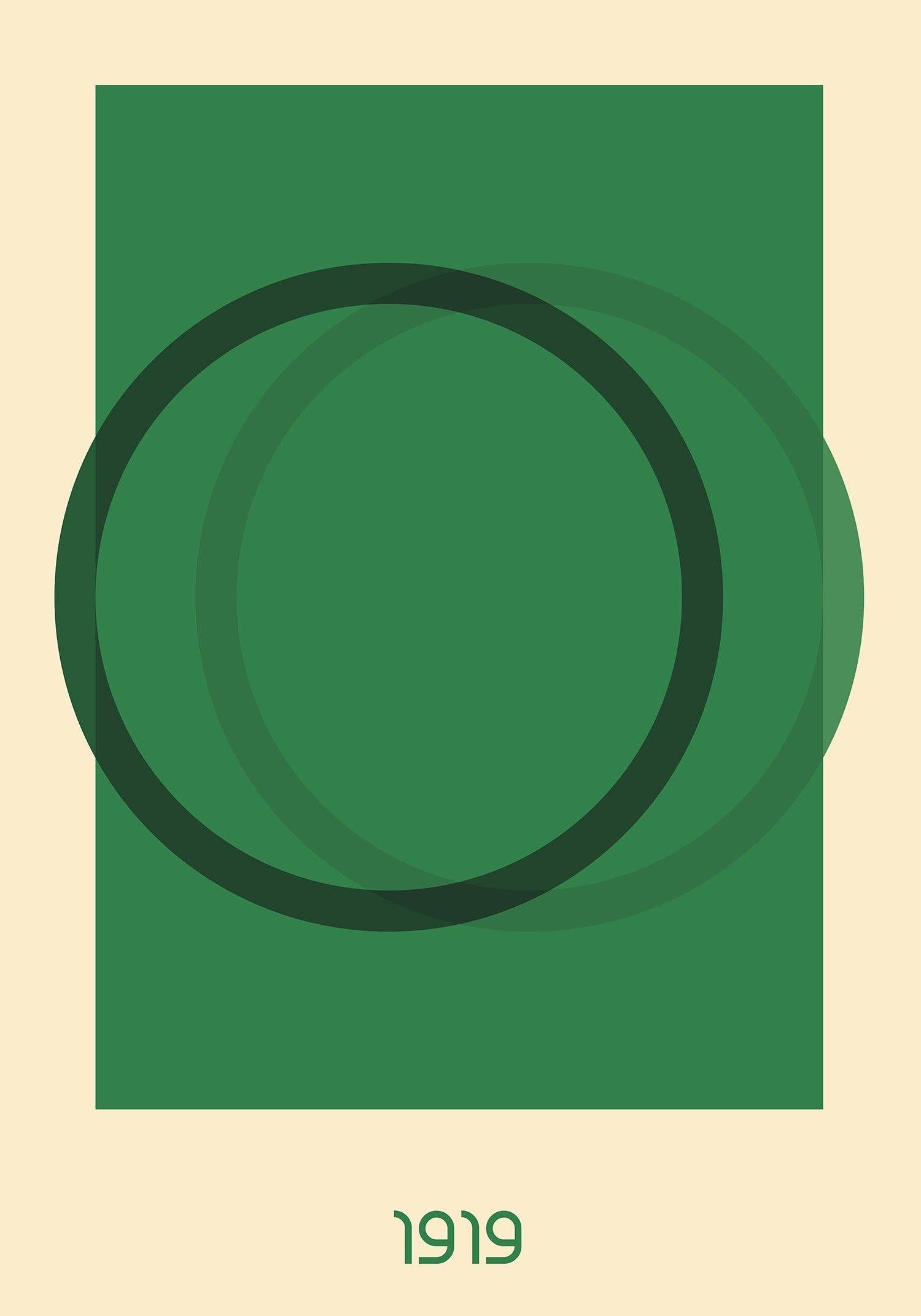 Grøn Geometri Billedvæg