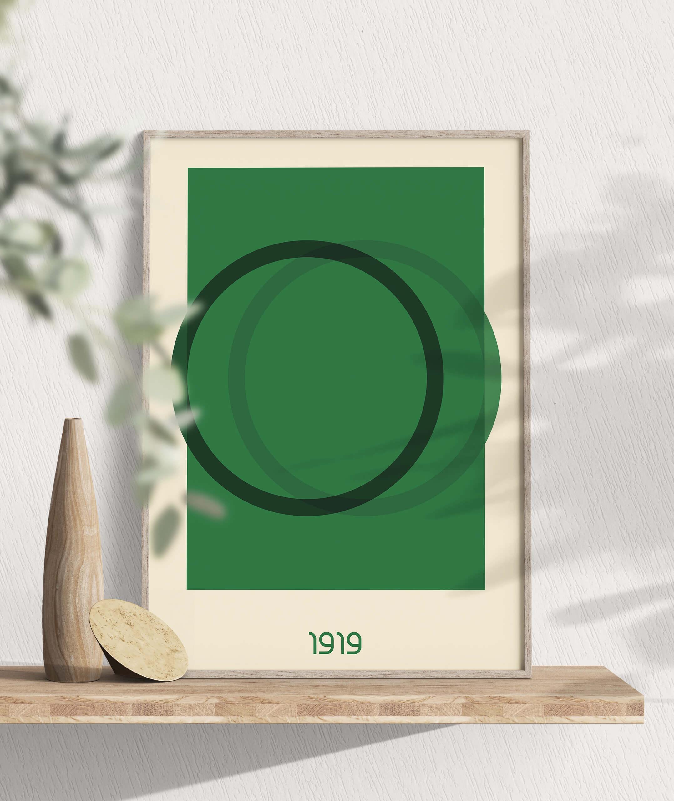 Grøn Geometri Billedvæg